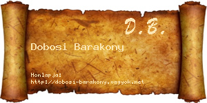 Dobosi Barakony névjegykártya